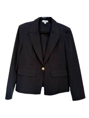 St. John Sport single gold button front blazer black women's size L